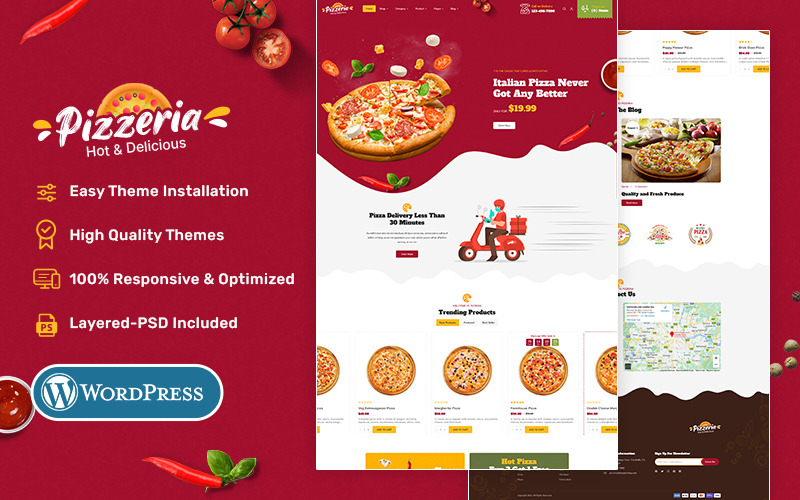 Pizzeria - Pizza, Fast Food, Restoran ve Kafeler - WooCommerce Teması