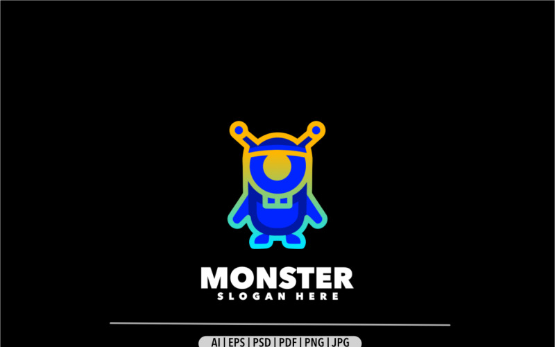 Design de logotipo gradiente de zumbi de plâncton monstro