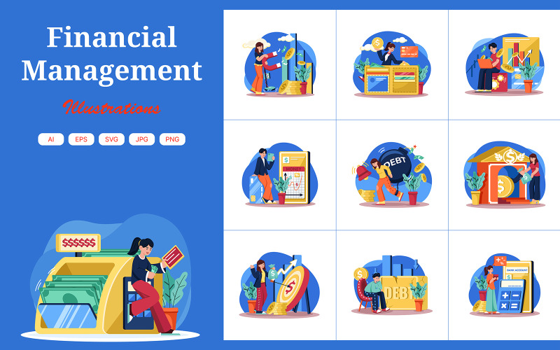 M704_ Pacote de ilustrações de gestão financeira