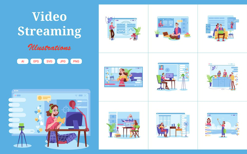 M705_ Video Streaming Illustration Pack
