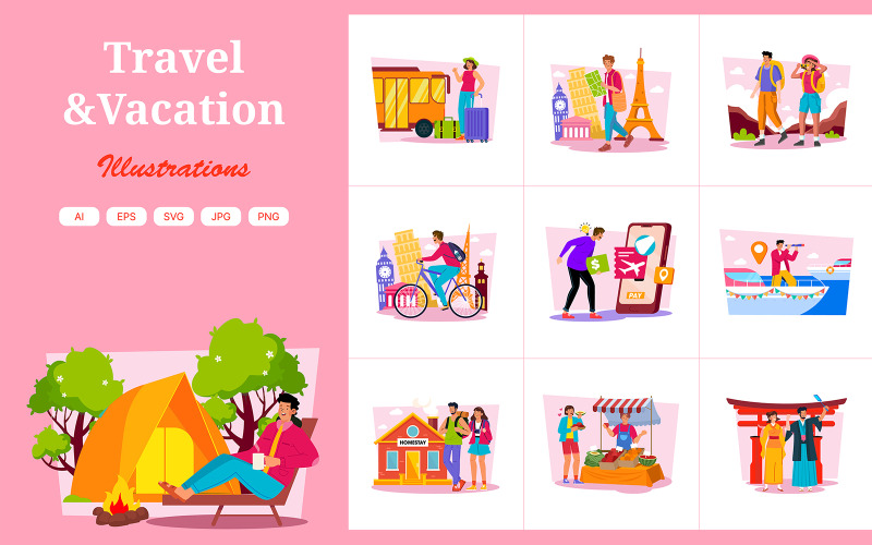 M711_ Resor och semester Illustration Pack 2