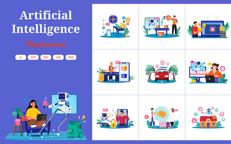 M737_ Artificiell intelligens Illustration Pack 1
