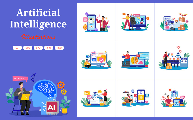 M737_ Artificiell intelligens Illustration Pack 2