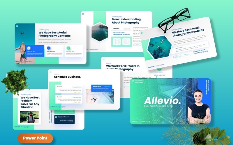 Allevio - Šablony Powerpoint pro letecké fotografování dronem