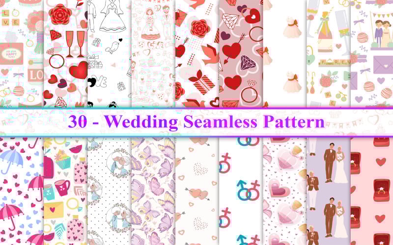 Bruiloft naadloze patroon, bruiloft patroon