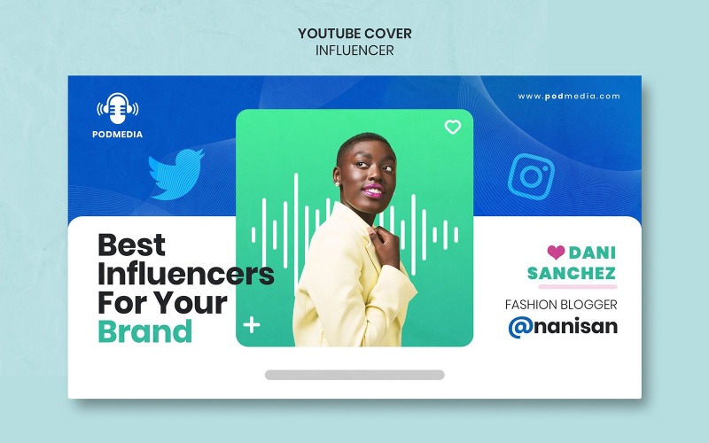 Cover-Vorlage für Social-Media-Influencer-Marketingmarken