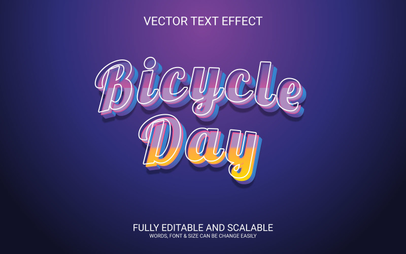 Design de modelo de efeito de texto 3d do dia mundial bicíclico