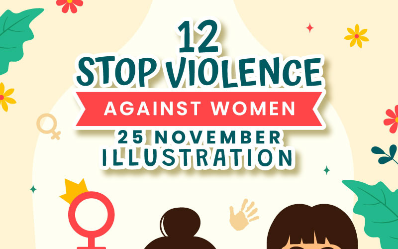 12 国际消除对妇女暴力日插画