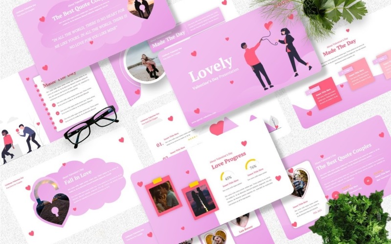 Lovely - Шаблон Googleslide ко Дню святого Валентина