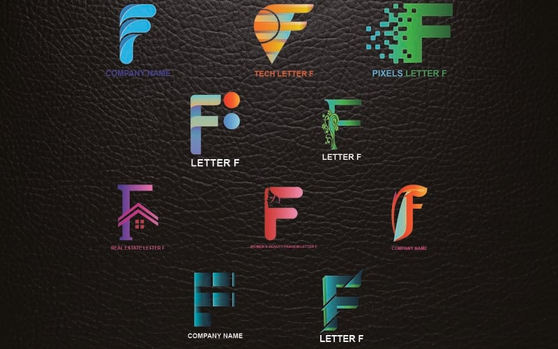 Modelo de logotipo da letra F para todas as empresas e marcas