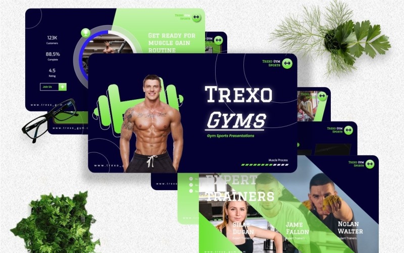 Trexo - Powerpoint-sjablonen voor gymsport