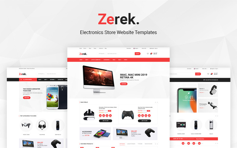 Zerek - Modèle de site Web de magasin d'électronique