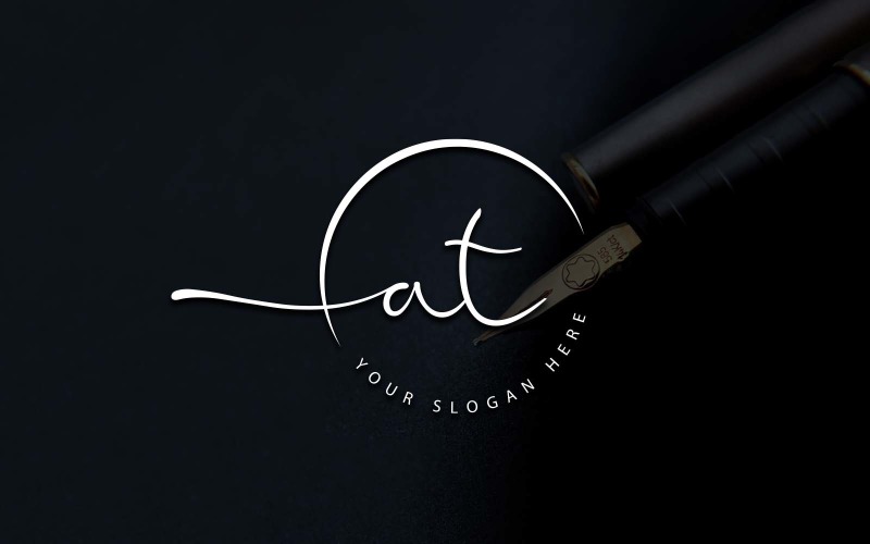 Calligrafia Studio Style AT Letter Logo Design