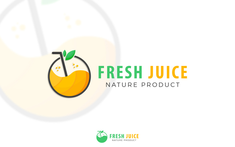 Conception de modèle de logo de jus frais de marque
