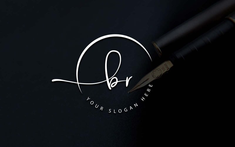 Дизайн логотипа студии каллиграфии в стиле BR Letter