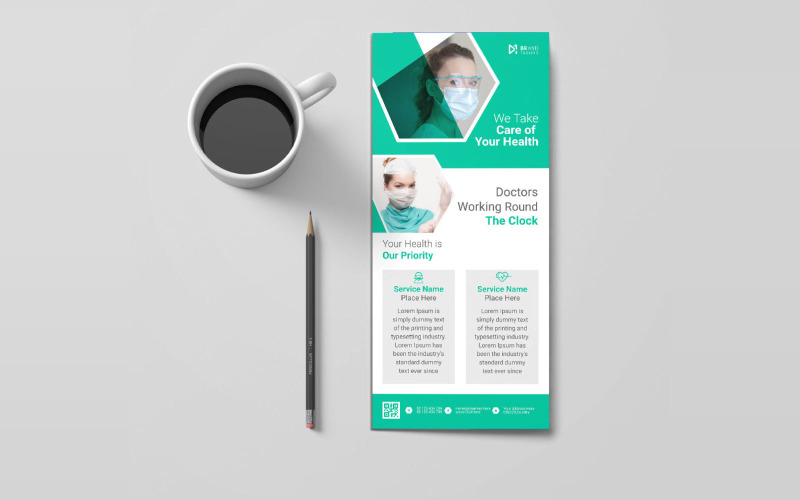 Modèle de conception de carte de support médical dessiné à la main