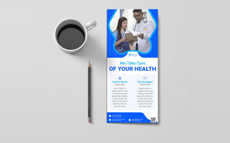 Orvosi egészségügyi többcélú rack kártya sablon design