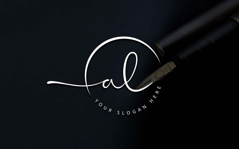Projektowanie logo w stylu studio kaligrafii AL