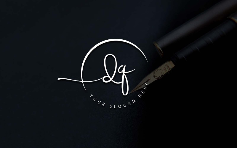 Calligrafia Studio Style DQ Lettera Logo Design