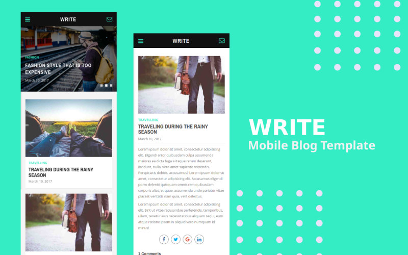 Escribir - Plantilla de blog móvil