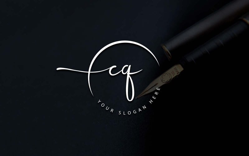 Kaligrafi Stüdyosu Tarzı CQ Mektup Logo Tasarımı