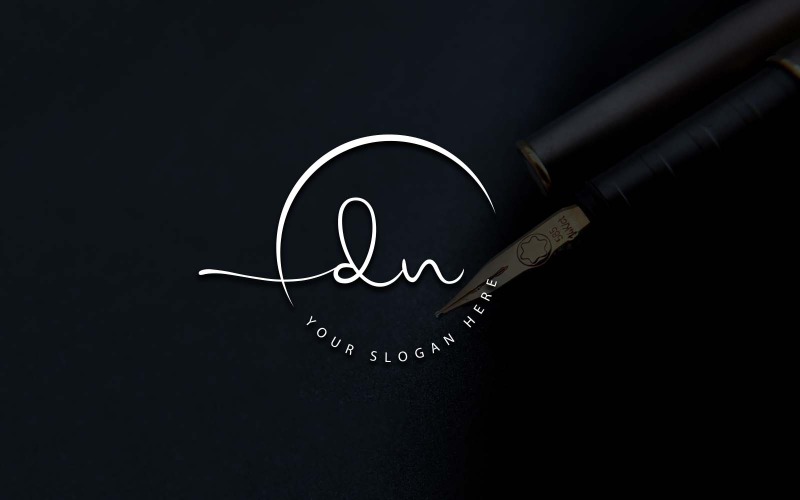 Kaligrafické Studio styl DN dopis Logo Design