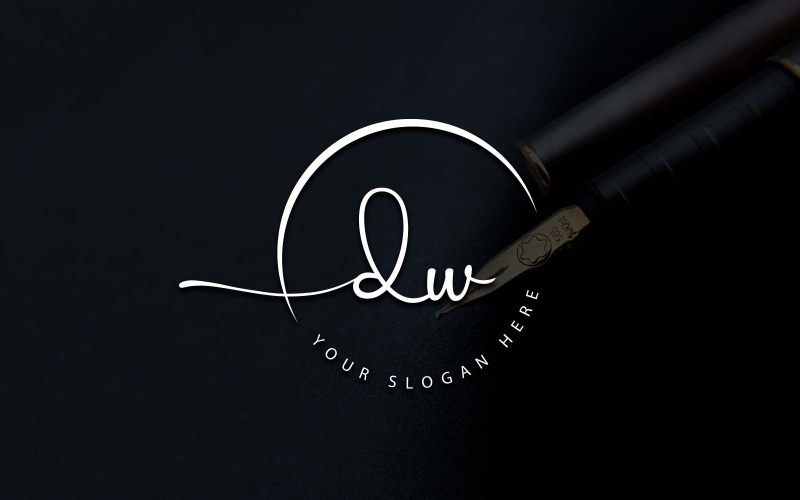 Kalligrafie-Studio-Stil DW-Letter-Logo-Design