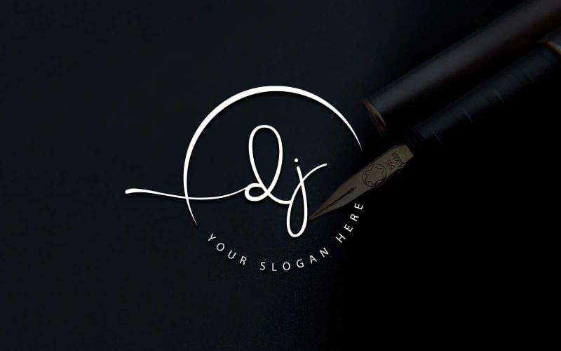 Projektowanie logo listu w stylu DJ-a w stylu studio kaligrafii