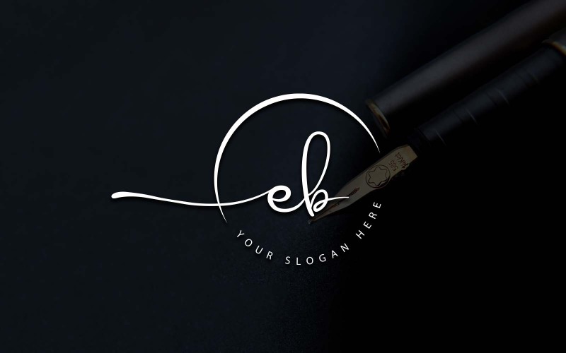 Création de logo de lettre EB de style studio de calligraphie
