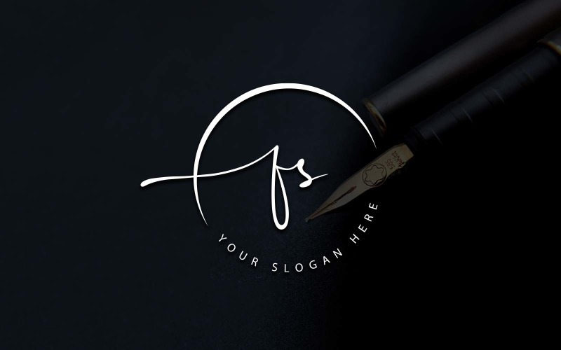 Дизайн логотипа студии каллиграфии в стиле FS Letter