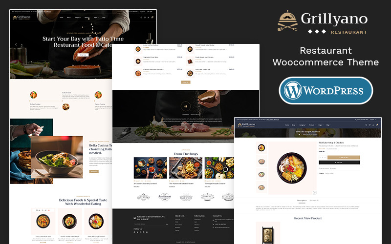 Grillyano - WooCommerce Responsive Theme för restauranger, snabbmat, rätter