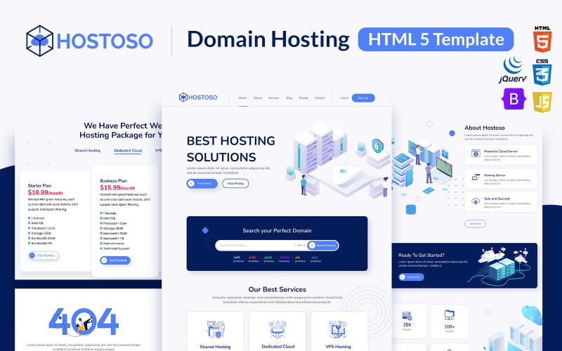 HOSTOSO - Hosting & Webhosting Service HTML5 Website