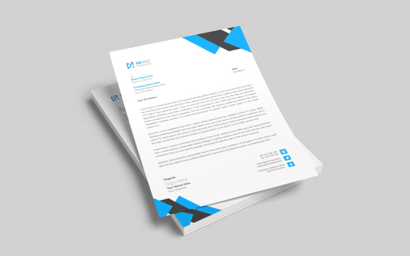 Plantilla de diseño de membrete corporativo y empresarial moderno