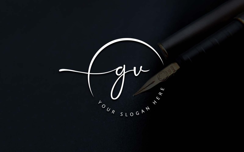 Calligrafia Studio Style GV Lettera Logo Design