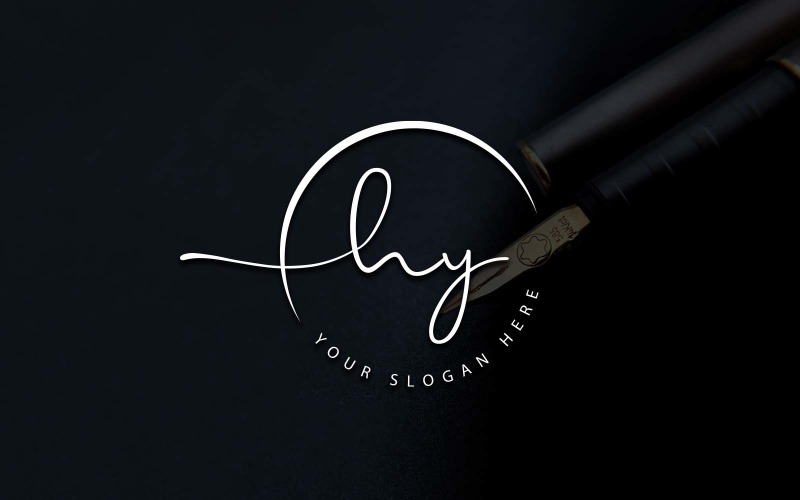 Kaligrafi Stüdyosu Tarzı HY Mektup Logo Tasarımı