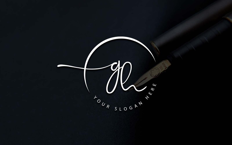 Kaligrafické studio styl GH dopis logo design