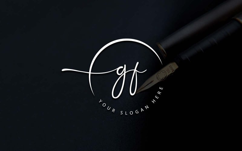 Projekt logo litery GF w stylu Studio kaligrafii