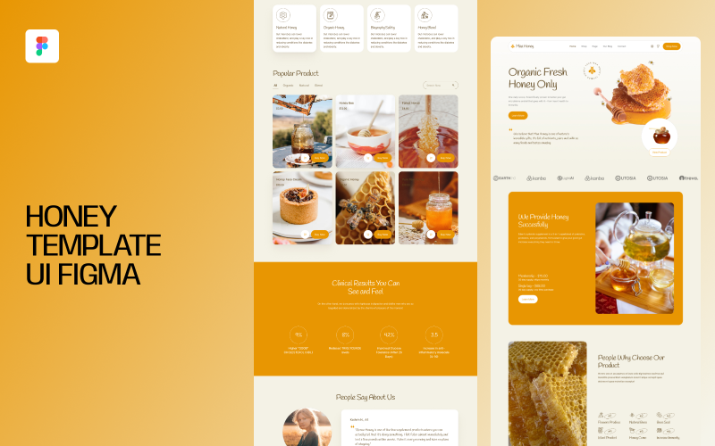 Шаблон медового інтерфейсу Figma Template