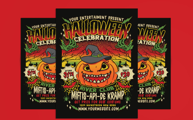 Halloween Party ünnepe szórólap sablon