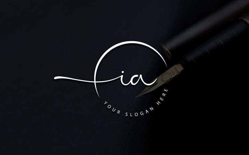 Kaligrafi Stüdyosu Tarzı Ia Mektup Logo Tasarımı