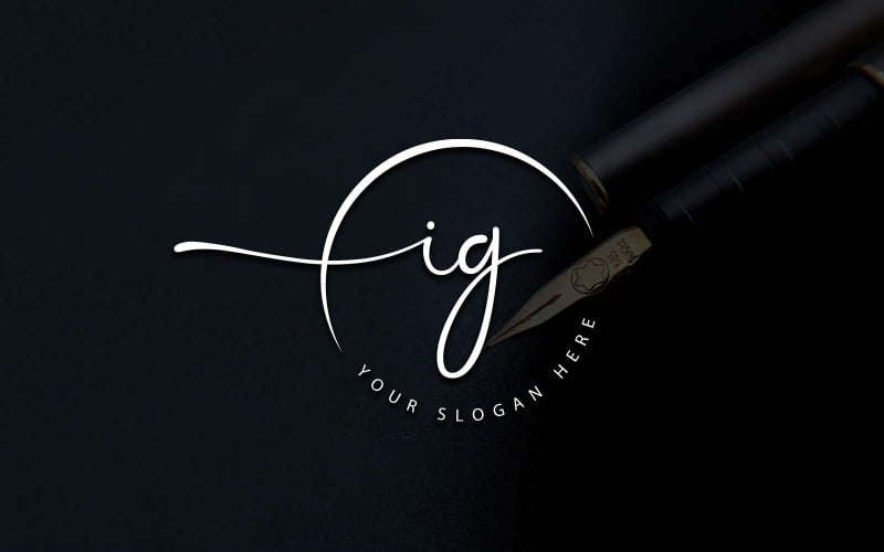Kaligrafické Studio Styl IG Písmeno Logo Design