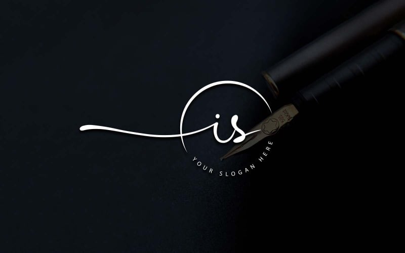 Kalligrafi Studio stil är bokstavslogotypdesign
