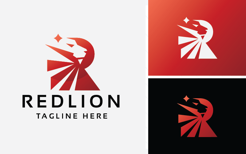 Red Lion Letter R Branding Logo #360106 - TemplateMonster