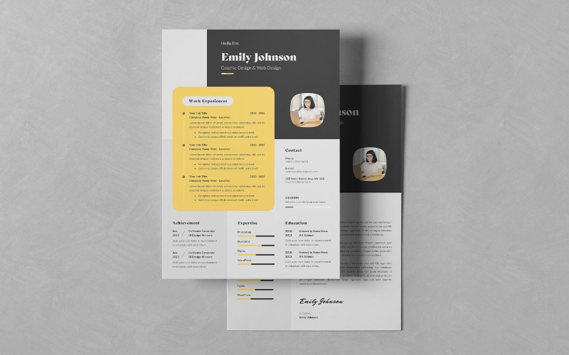 Resume/CV PSD Design Templates Vol 182
