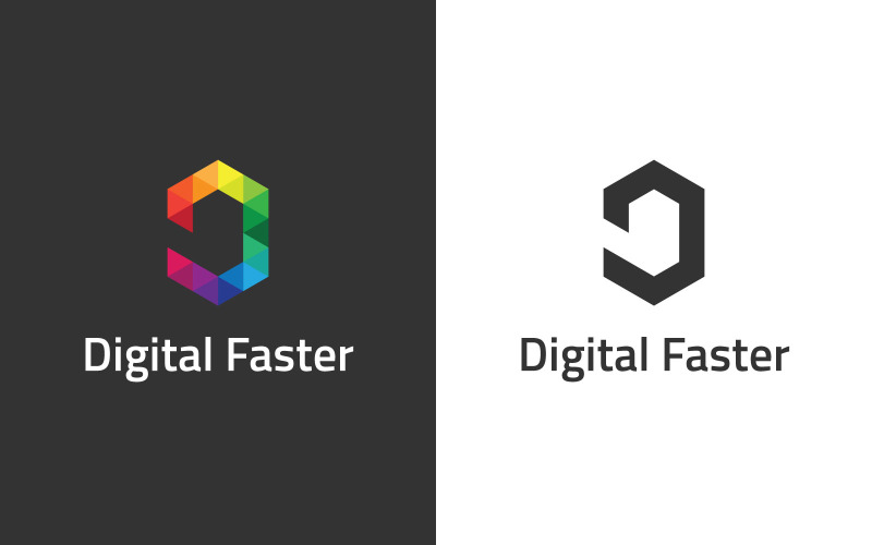 Шаблон оформлення логотипу Digital Faster