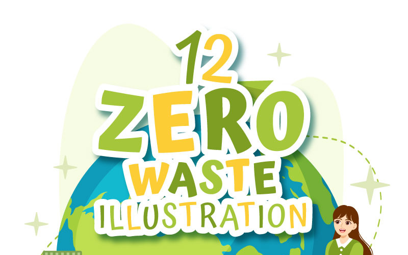 12 Zero Waste Vektorové Ilustrace