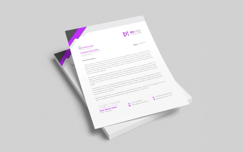 Clean business and corporate letterhead design