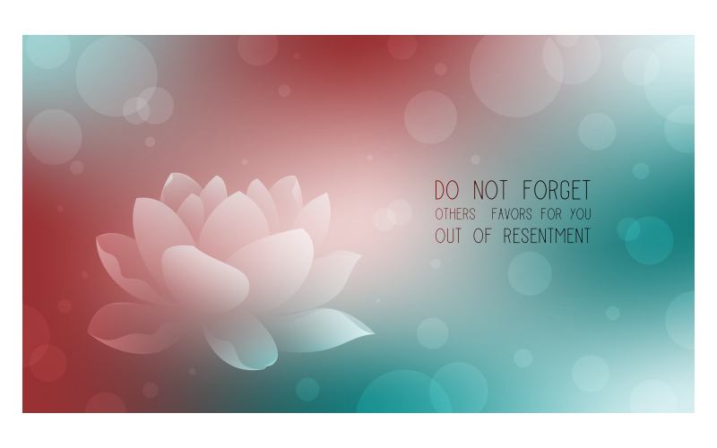 Fundo motivacional 14400x8100px com lótus e citação sobre gratidão