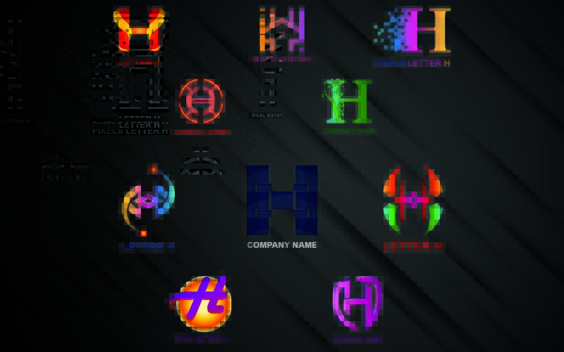Modelo de logotipo da letra H para todas as empresas e marcas