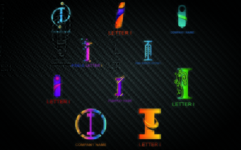 Modelo de logotipo da letra I para todas as empresas e marcas